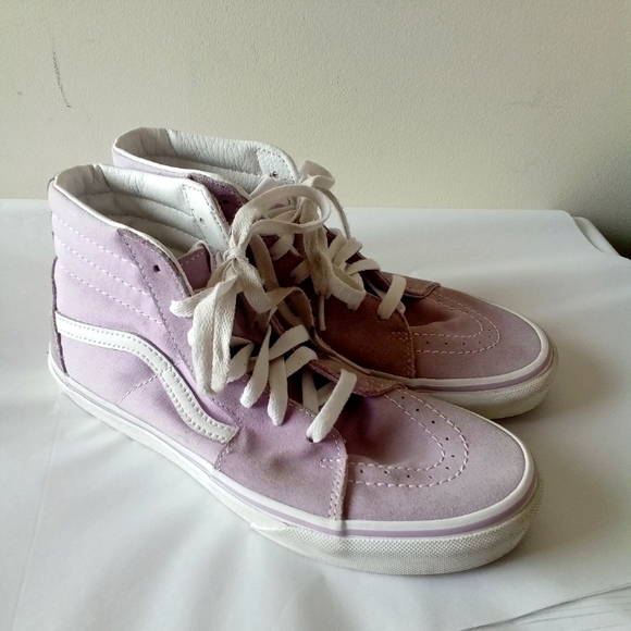VANS Off The Wall Lavender Sk8 Hi Suede Sneakers Juniors 5.5 721356 Lace Up - Picture 1 of 9